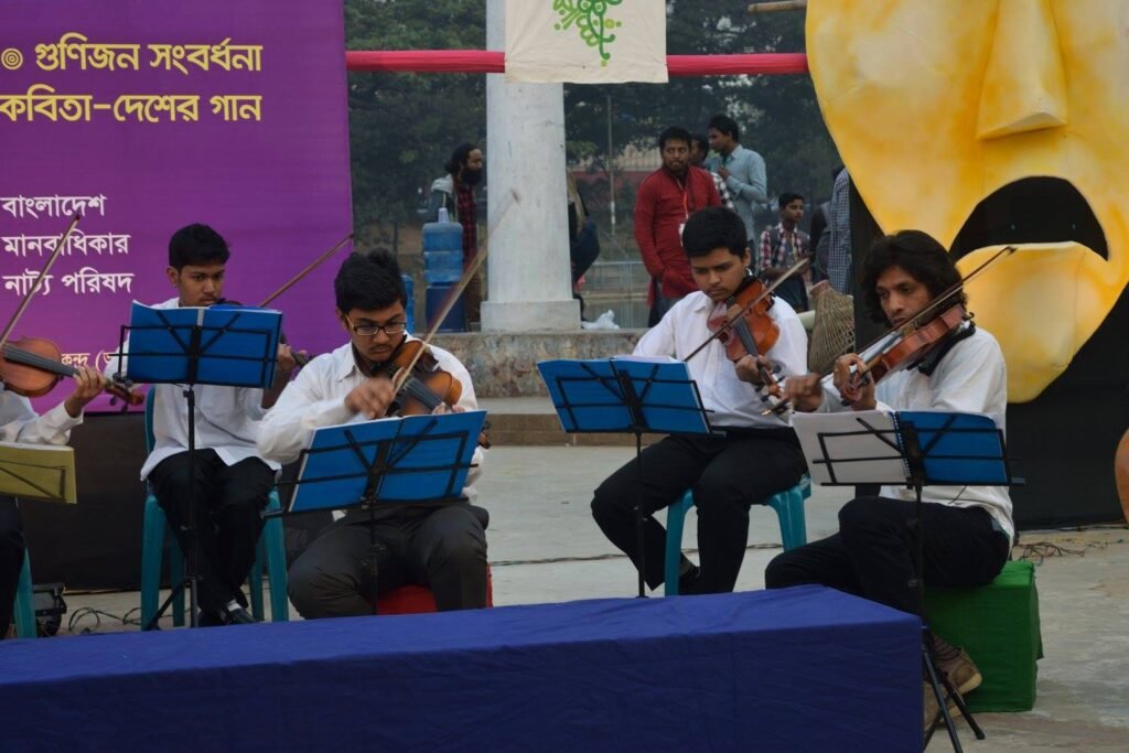 Classical Music Academy string ensemble performing